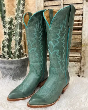 Black Star Women's Dusty Turquoise Sierra Almond Toe Cowgirl Boots WBAL004