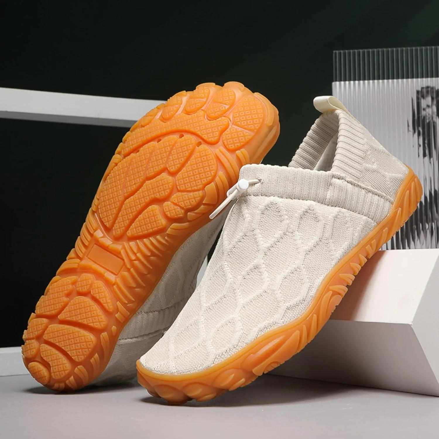 Breathable Dress Sneaker Men's Fashion Casual Shoes A Slip On Lightweight Outdoor Non Slip Thin Sole Flying Woven Lazy