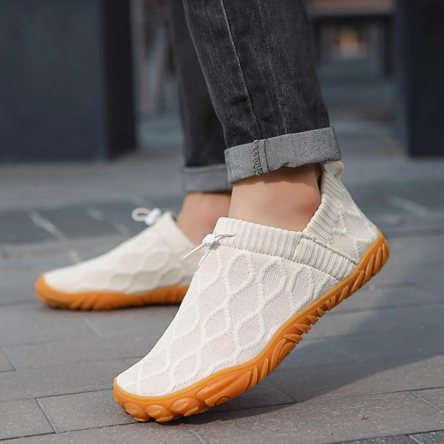 Breathable Dress Sneaker Men's Fashion Casual Shoes A Slip On Lightweight Outdoor Non Slip Thin Sole Flying Woven Lazy
