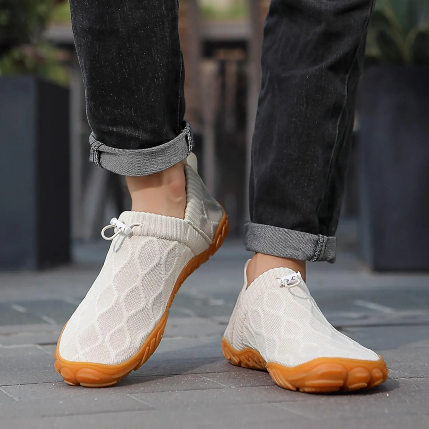 Breathable Dress Sneaker Men's Fashion Casual Shoes A Slip On Lightweight Outdoor Non Slip Thin Sole Flying Woven Lazy