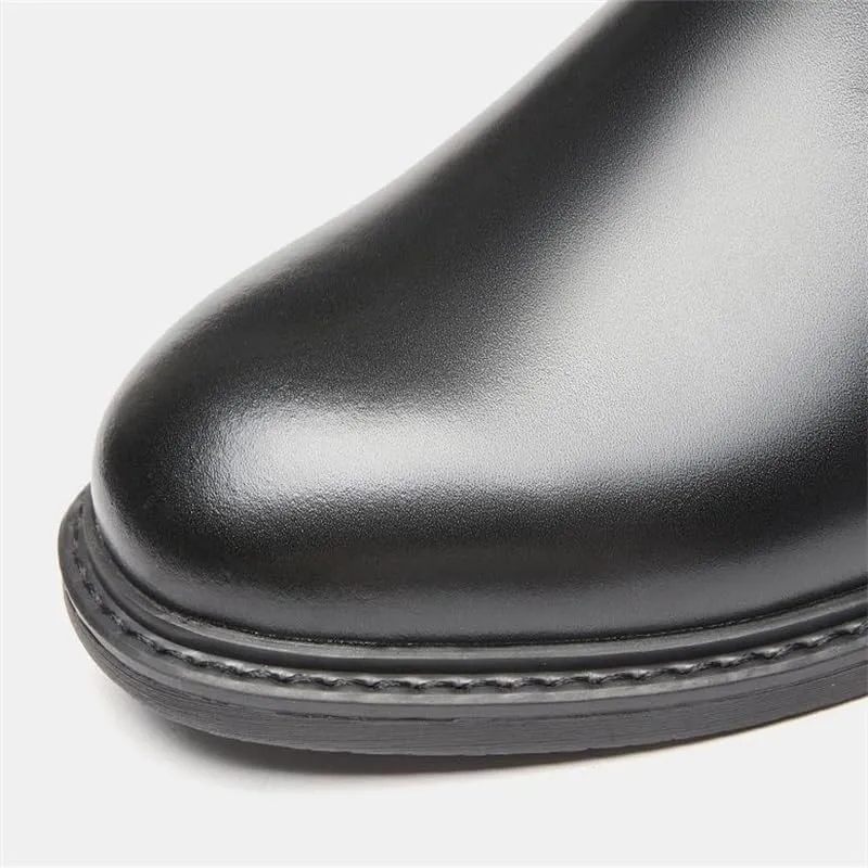 British Casual Business Chelsea Boots Cigarette Boots Boots Round Toe Non-slip Shock-absorbing Wear-resistant Sole Horseshoe Heel(white-Patch five-pointed star4,9.5)