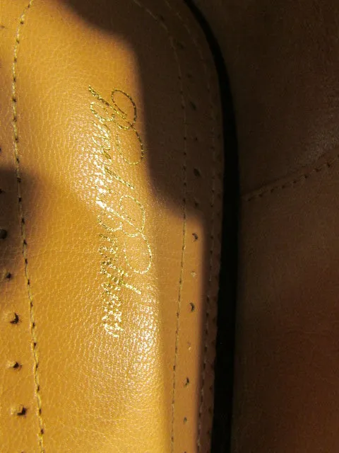 Brooks Brothers Pointed Toe Black Pebble Leather Ballet Flats