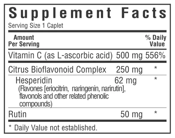 C-500 mg and Bioflavonoids, caplets