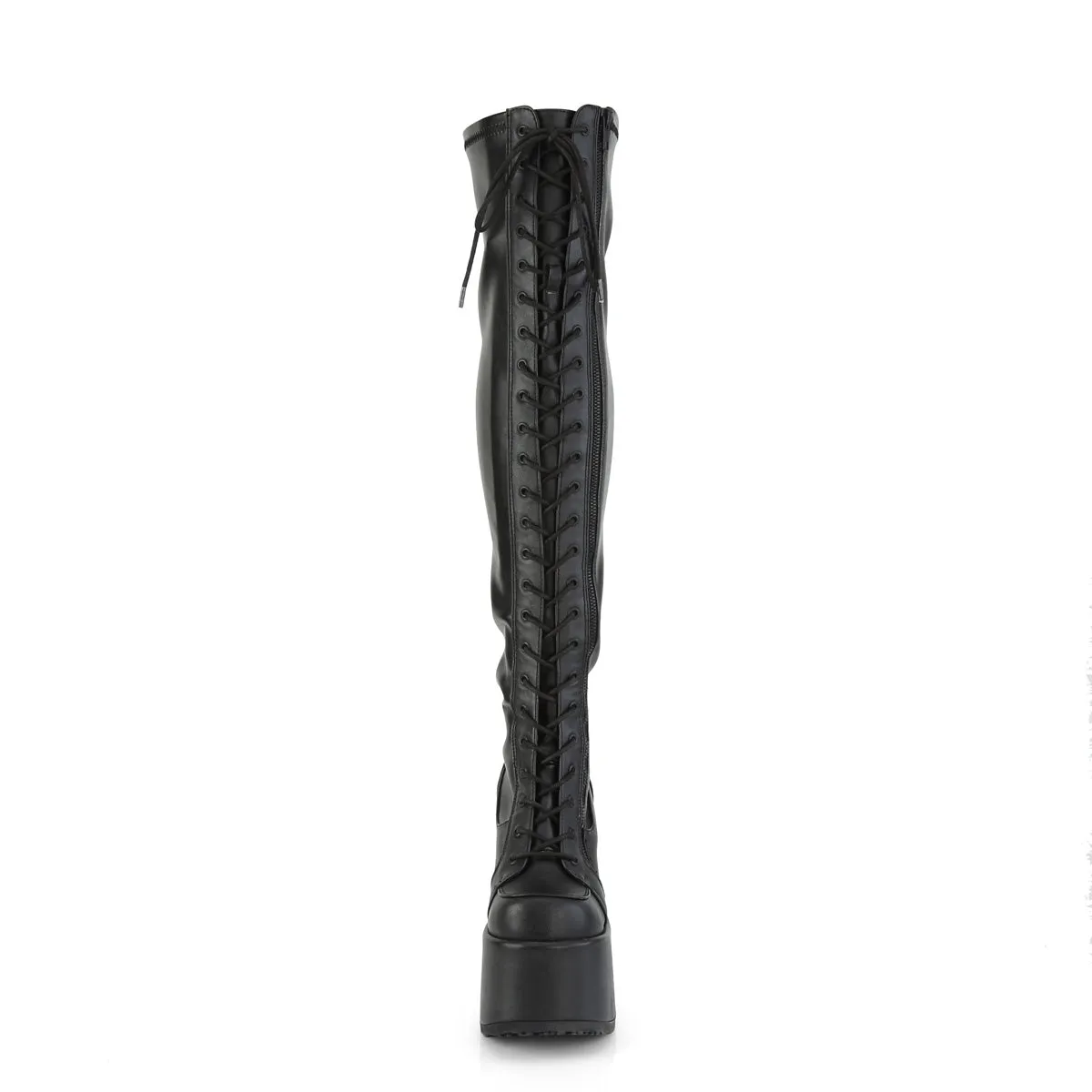 CAMEL-300 DemoniaCult Black Vegan Leather Sexy Women's Over-the-Knee Boots (Alternative Footwear)