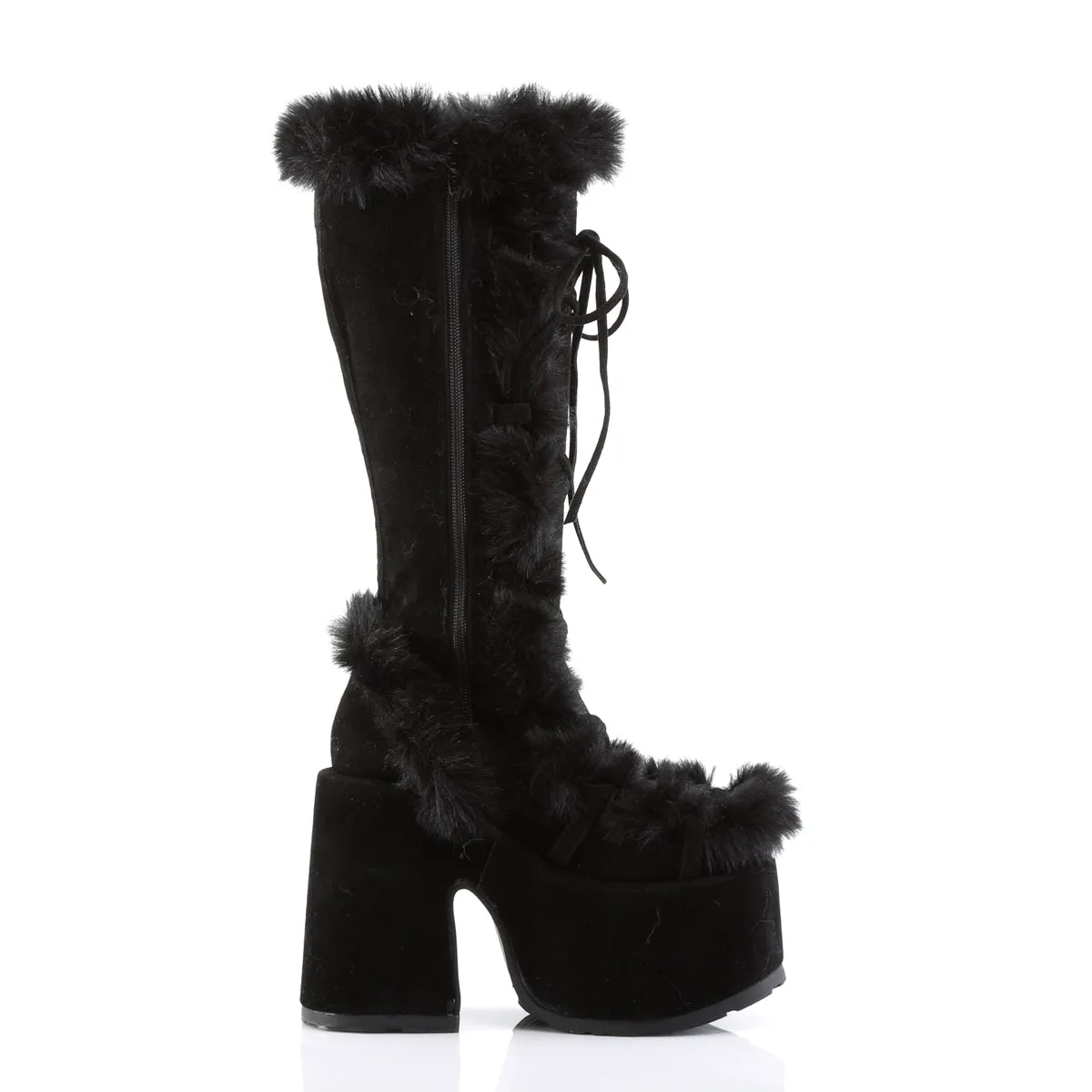 CAMEL-311 Demoniacult Alternative Footwear Women's Calf High Black Boots