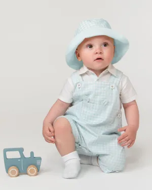 Caramelo Kids Boys Sky Gingham Romper