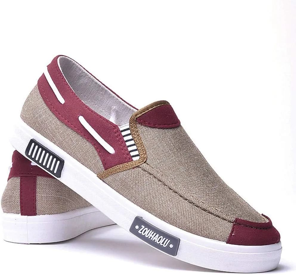 Casual Dress Shoes Men's Canvas Casual Flat Shoes Breathable Comfortable Soft Lightweight