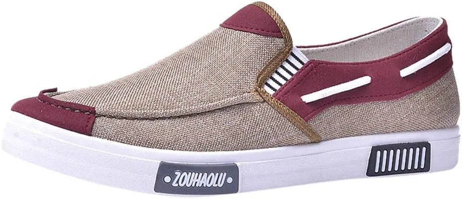 Casual Dress Shoes Men's Canvas Casual Flat Shoes Breathable Comfortable Soft Lightweight