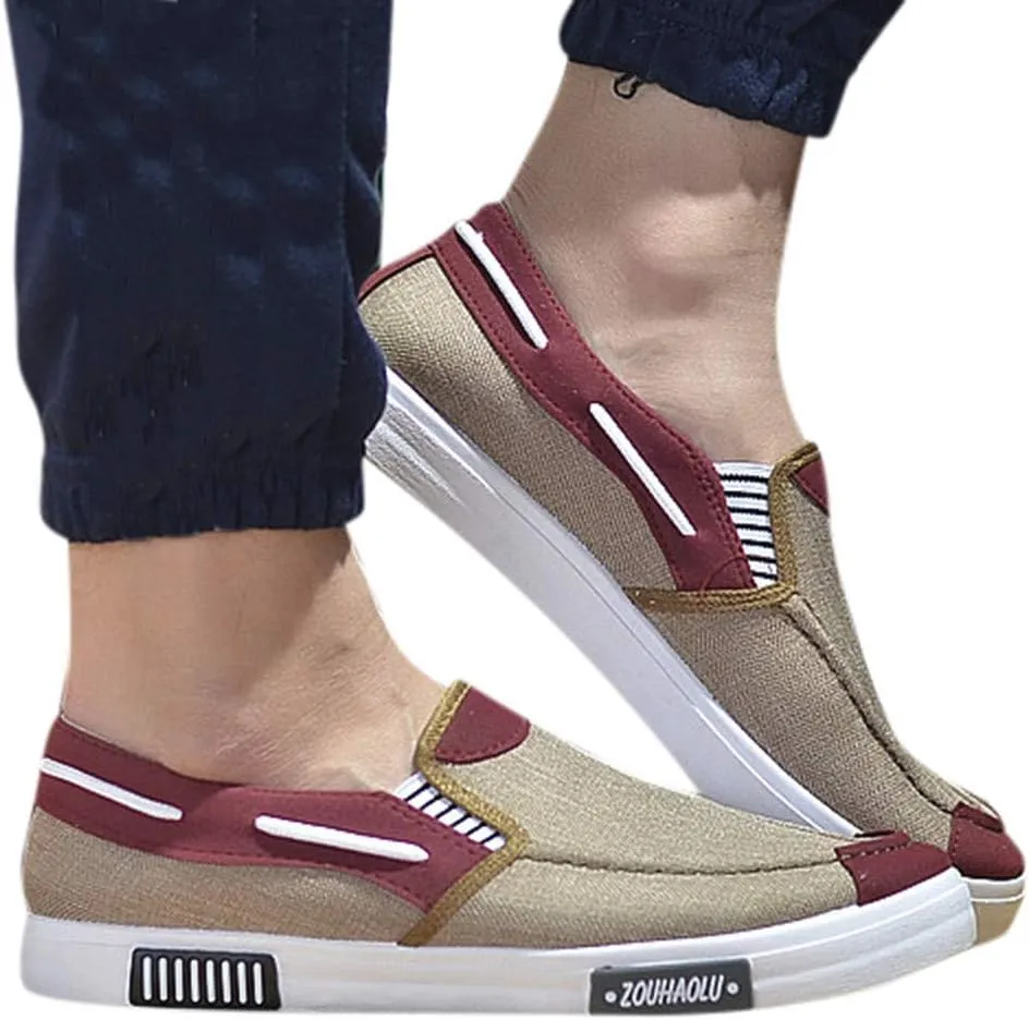 Casual Dress Shoes Men's Canvas Casual Flat Shoes Breathable Comfortable Soft Lightweight