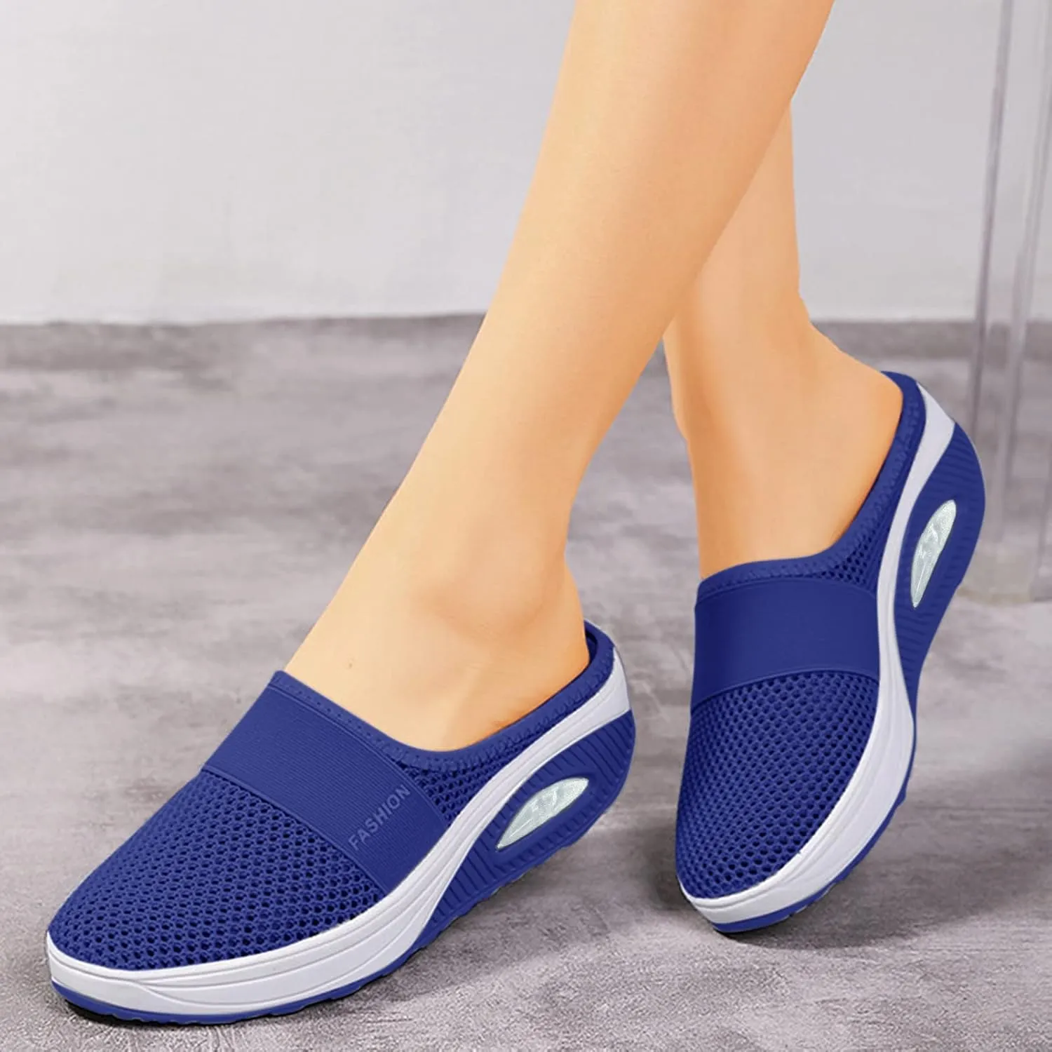 Cathalem Mule Sneakers for Women Breathable Mesh Walking Mules Shoes Lightweight Slip On Backless Sneakers for Women