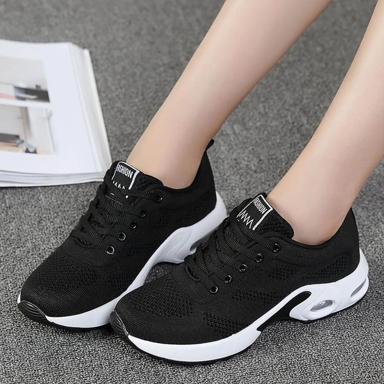 Cathalem Women's Orthopedic Sneakers, Walking Shoes Air Running Shoes Non Slip Walking Sneakers Mesh Air Cushion Sneakers