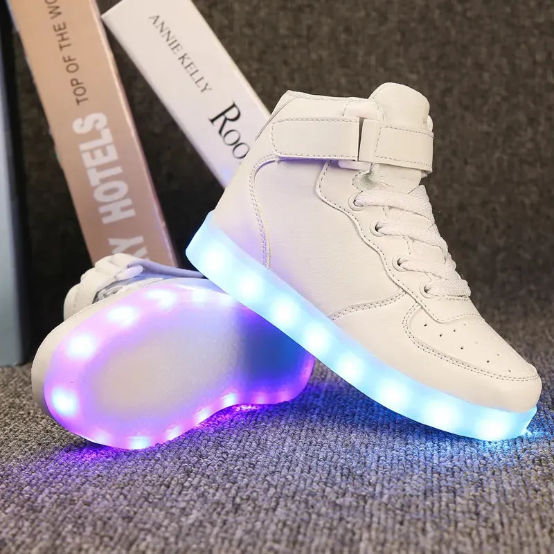 Children's Colorful Glowing LED Sneakers with USB