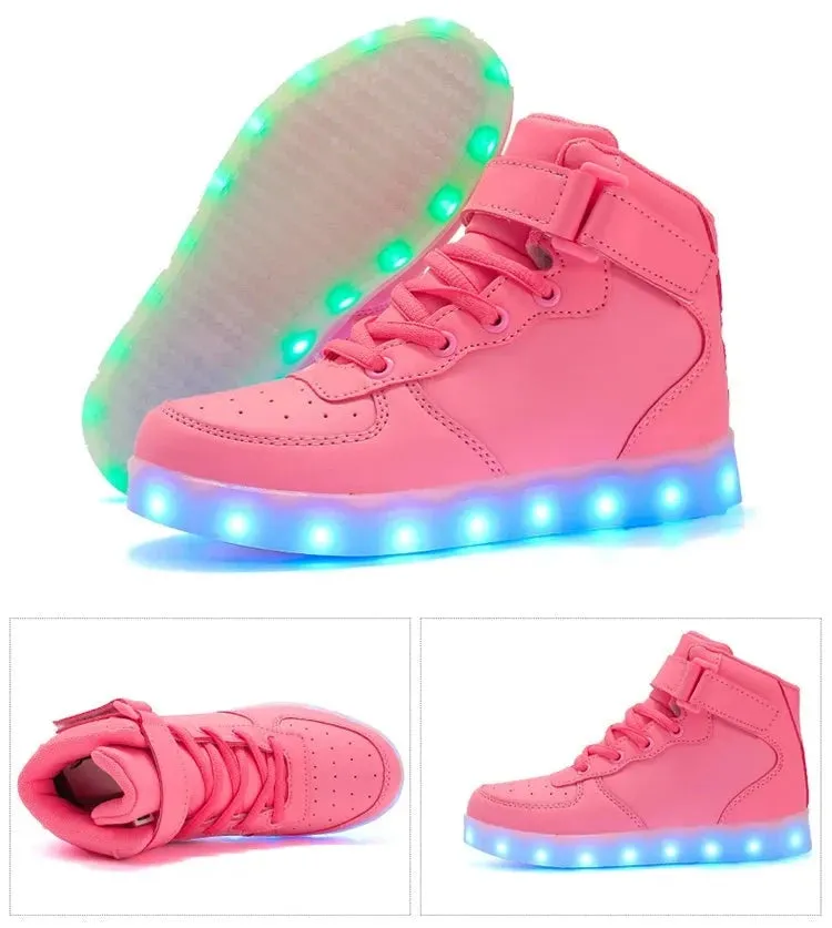 Children's Colorful Glowing LED Sneakers with USB
