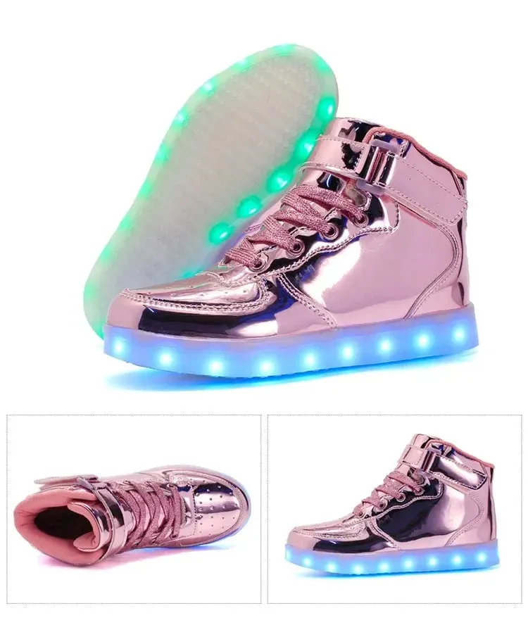 Children's Colorful Glowing LED Sneakers with USB