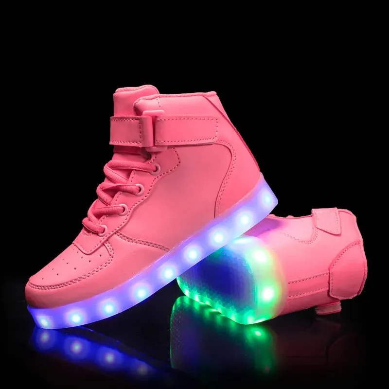 Children's Colorful Glowing LED Sneakers with USB