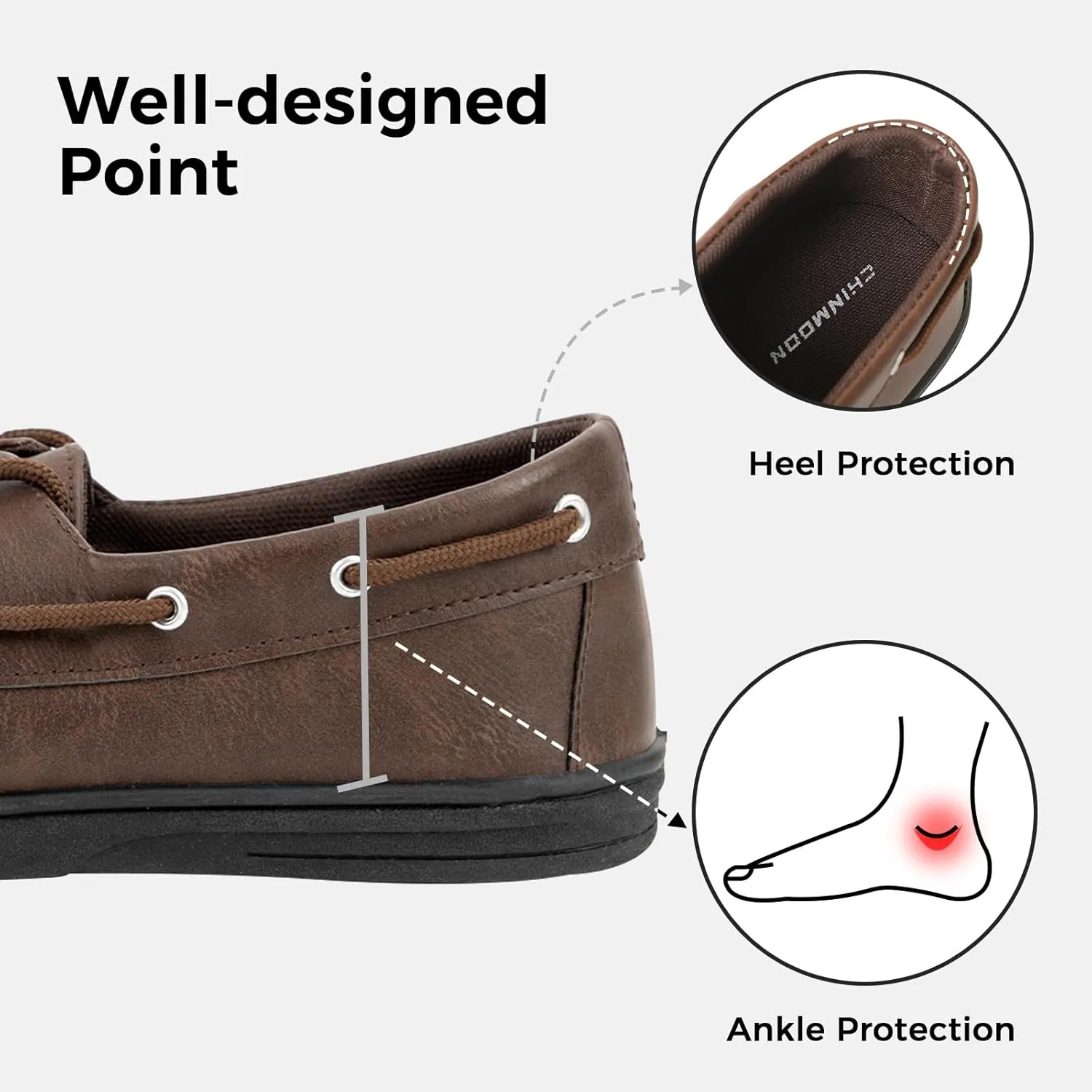 CHIN??MOON Men's Penny Loafers Slip-Ons Casual Boat Driving Walking Shoes Waterproof PU Footwear
