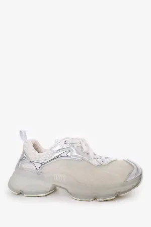 Christian Dior White/Silver Mesh Technical Chunky Vibe Sneakers Size 40 Mens