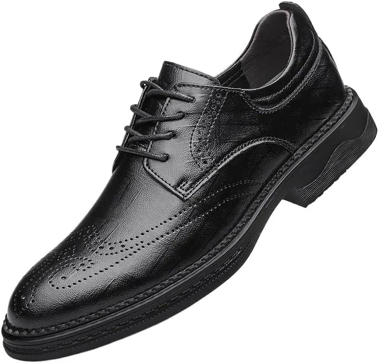 Classic Breathable Oxfords Shoes for Men Modern Men Walking Dress Shoes Men's Height Increase Leather Shoes