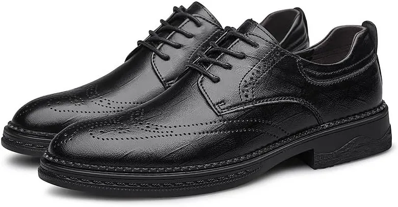 Classic Breathable Oxfords Shoes for Men Modern Men Walking Dress Shoes Men's Height Increase Leather Shoes