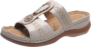 Comfortable Recovery Orthopedic Sandals for Women Orthotic Women Wide Width Sandals Memory Foam Slides for Women Orthotic High Arch Support Shoes for Women Orthotics Sandals for Women Arch Support