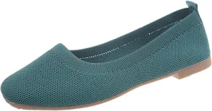 Comfortable Womens Dress Shoes Pointed Toe Knit Ballet Comfortable Dressy Slip On Flat Women's Dress Flats Ballet Light Weight