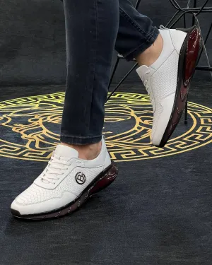 Crocodile pattern height increasing casual shoes