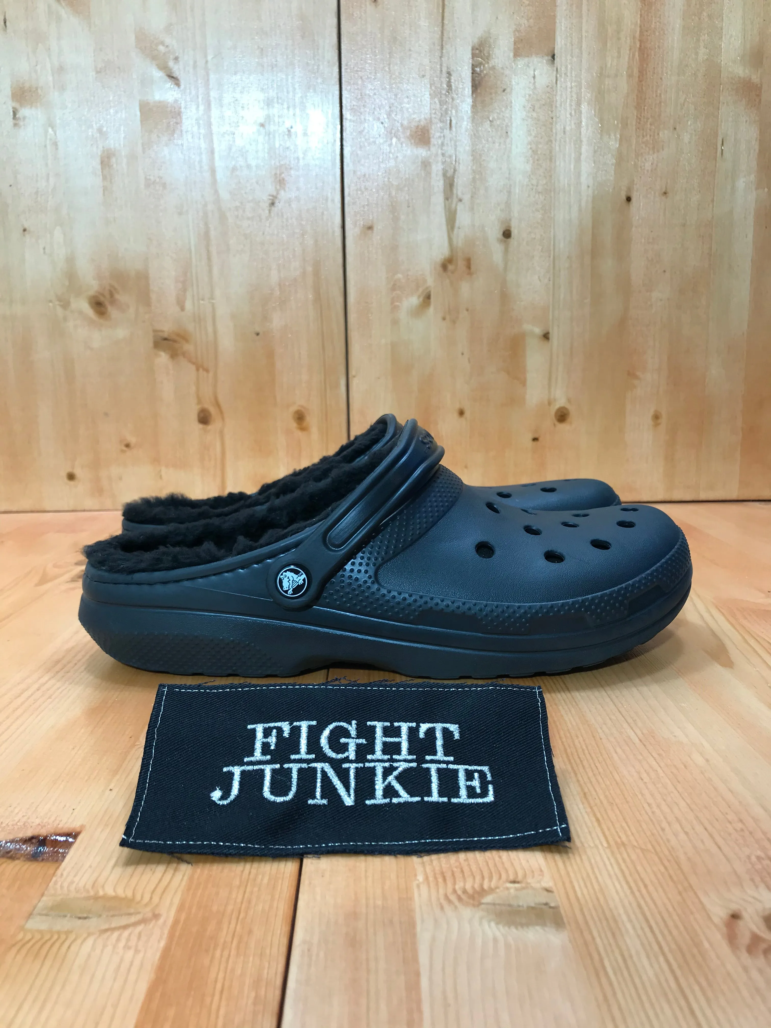 CROCS FAUX FUR LINED CLASSIC Mens Size 12 Clog Triple Black