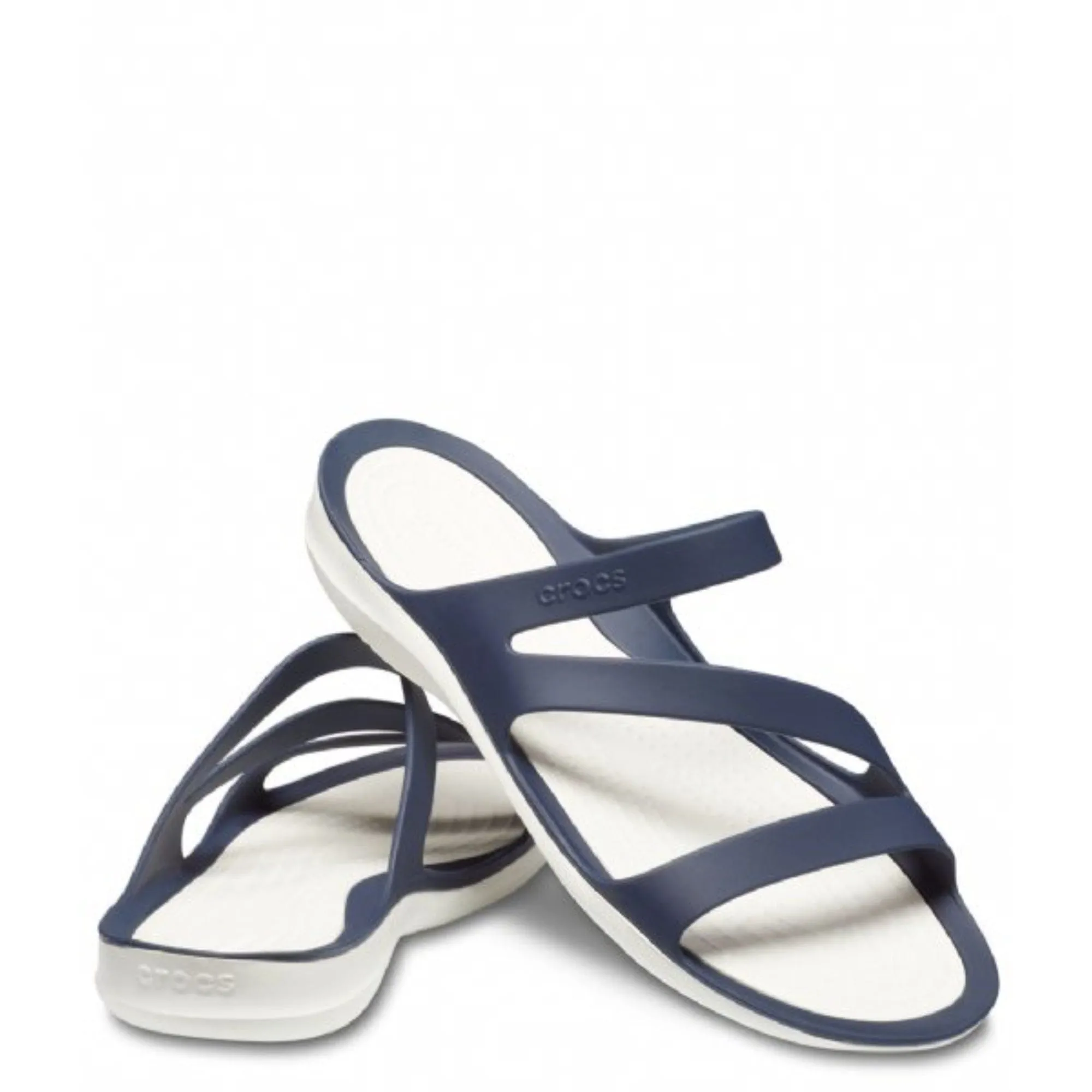Crocs Swiftwater Sandals in Navy/White