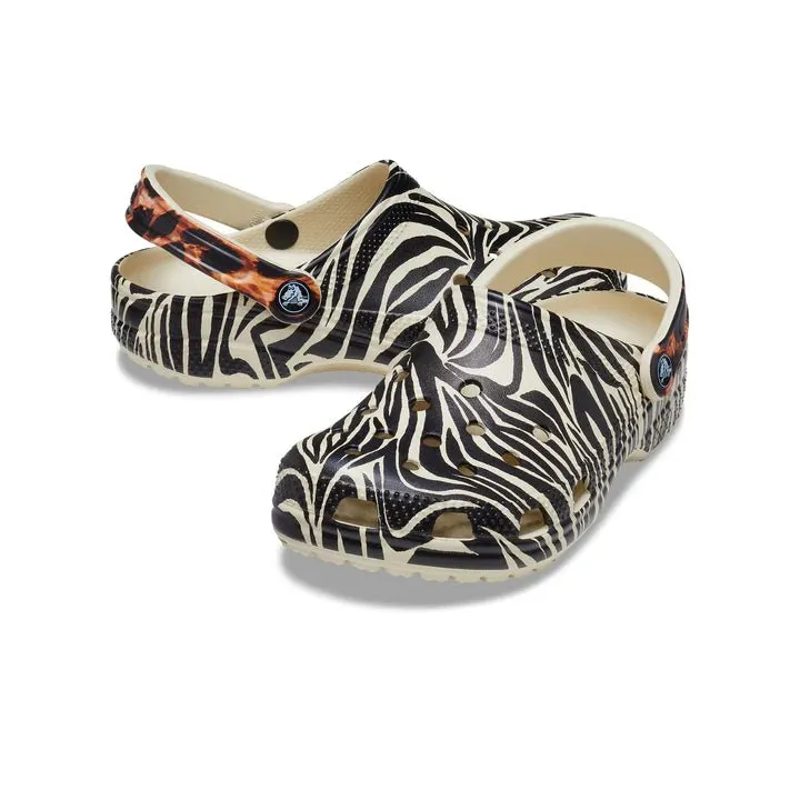 Crocs Women's Classic Animal Remix Clog - Bone/Multi Animal