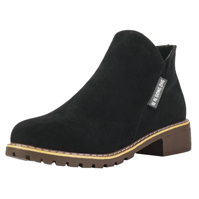 Cuzcare Orthopedic Women Ankle Boots Suede Warm Zipper NonSkid Fashion Designed