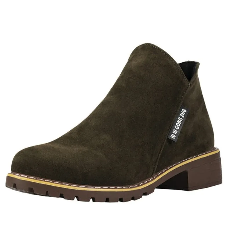Cuzcare Orthopedic Women Ankle Boots Suede Warm Zipper NonSkid Fashion Designed