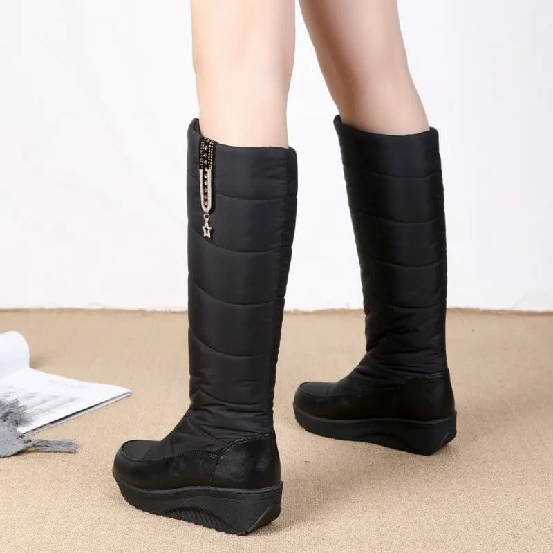 Cuzcare Orthopedic Women Boot Arch Support Comfortable Warm WaterProof AntiSlip Knee High Boots