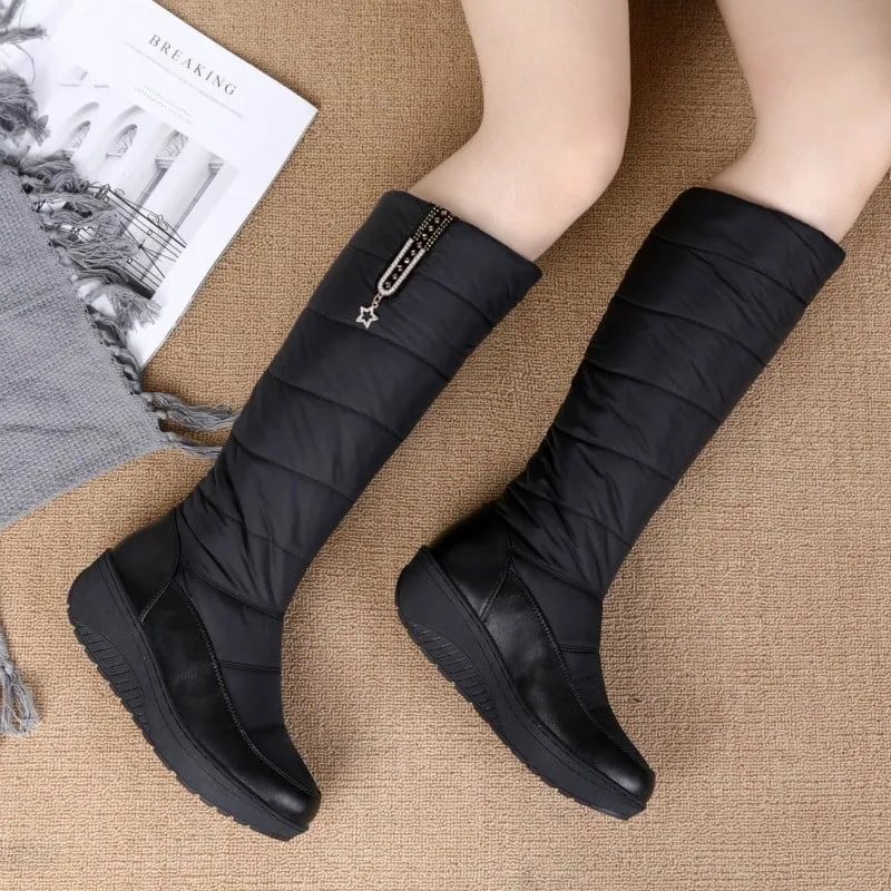 Cuzcare Orthopedic Women Boot Arch Support Comfortable Warm WaterProof AntiSlip Knee High Boots