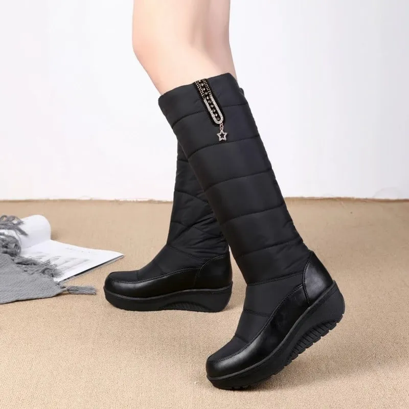 Cuzcare Orthopedic Women Boot Arch Support Comfortable Warm WaterProof AntiSlip Knee High Boots
