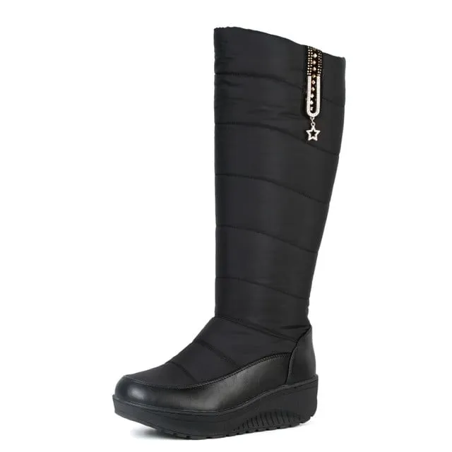 Cuzcare Orthopedic Women Boot Arch Support Comfortable Warm WaterProof AntiSlip Knee High Boots