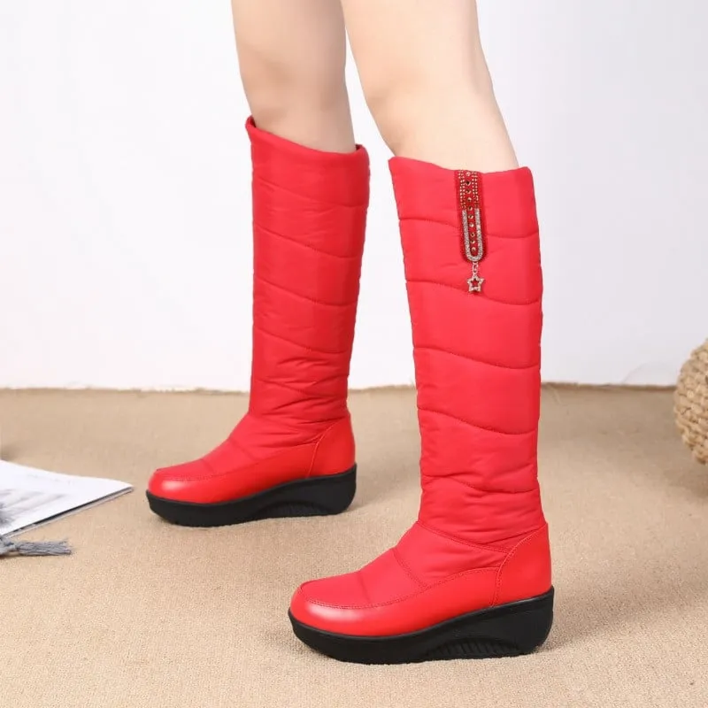 Cuzcare Orthopedic Women Boot Arch Support Comfortable Warm WaterProof AntiSlip Knee High Boots