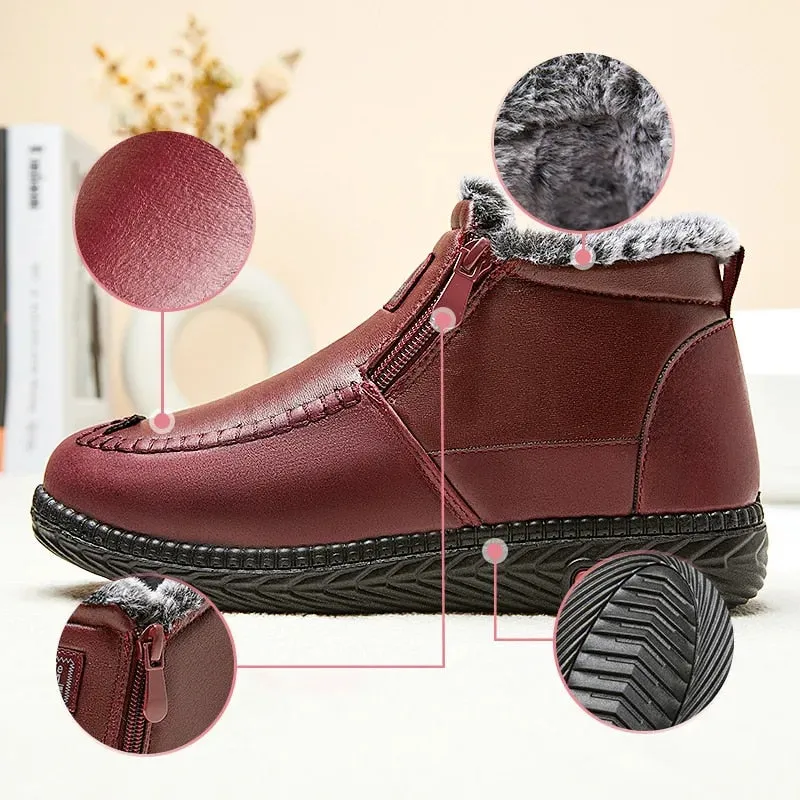 Cuzcare Orthopedic Women Boots Arch Support Warm Waterproof Ankle Boots
