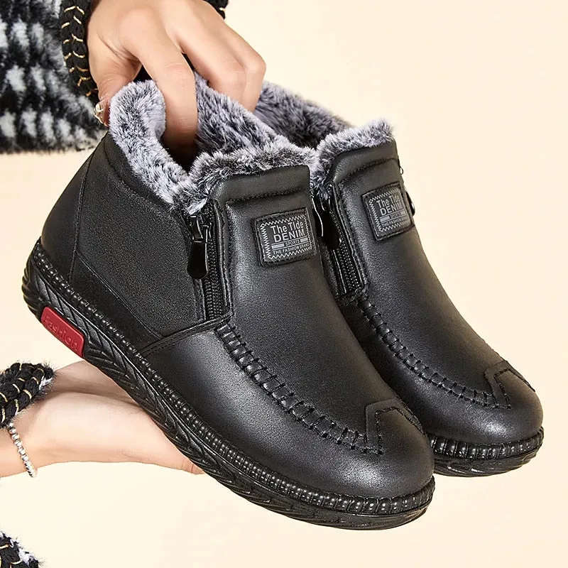 Cuzcare Orthopedic Women Boots Arch Support Warm Waterproof Ankle Boots