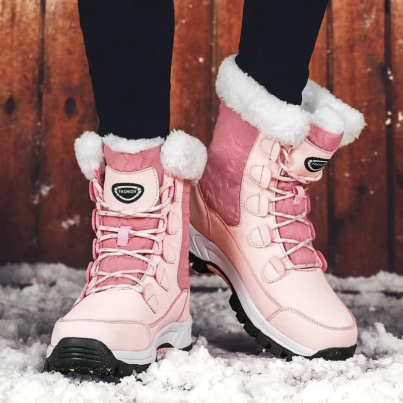 Cuzcare Snow Boots Women Winter Keep Warm Water-proof Shoes