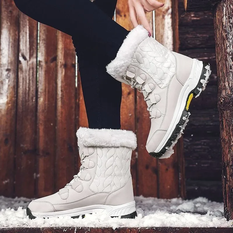 Cuzcare Snow Boots Women Winter Keep Warm Water-proof Shoes