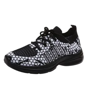 Cuzcare Women Running Orthopedic Shoes Mesh Elastic Collar Thick Platform Sneakers
