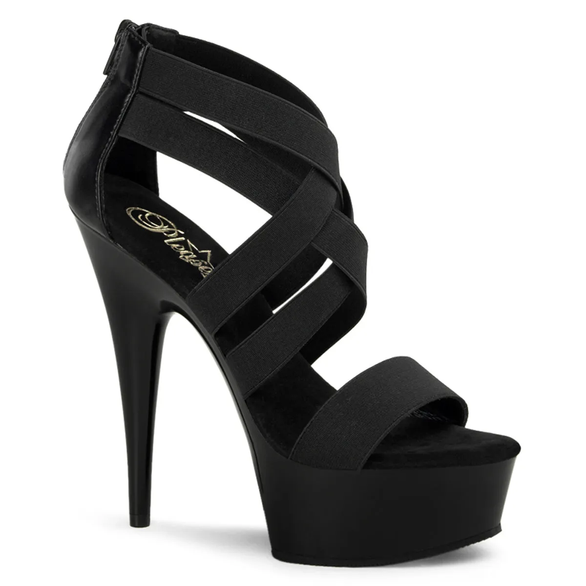 DELIGHT-669 Pleaser 6 Inch Heel Black  Stripper Platforms High Heels