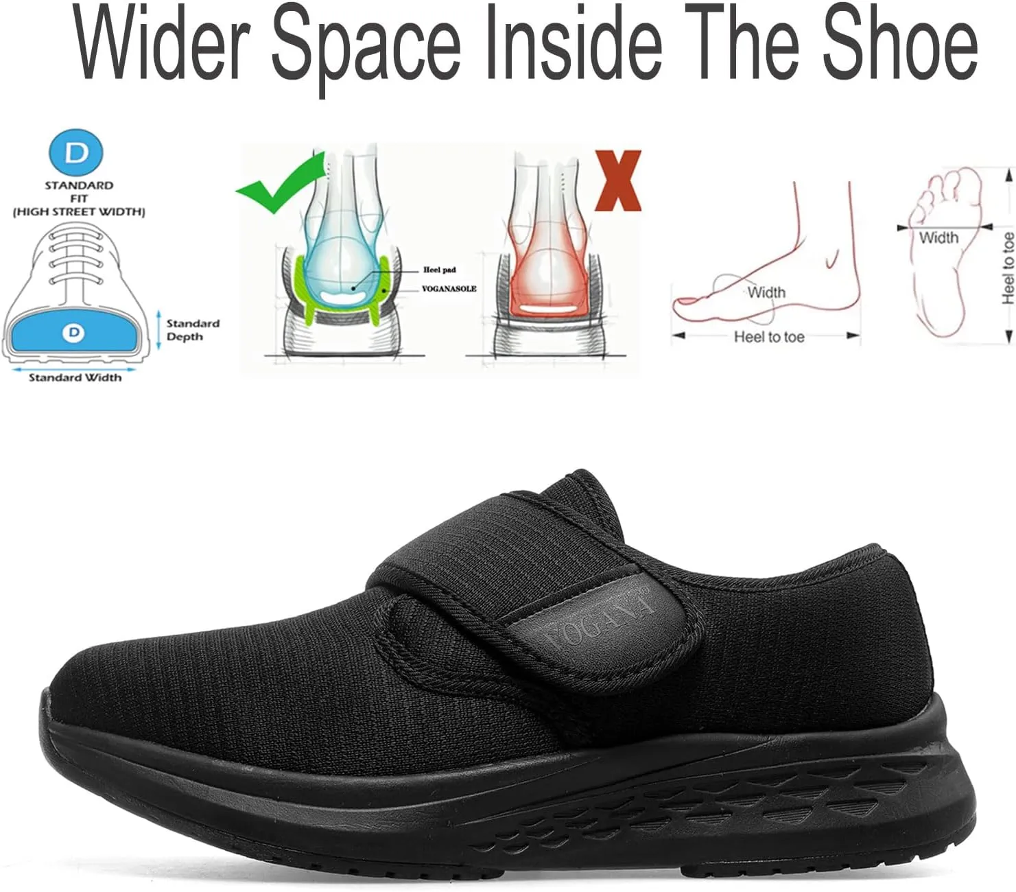 Diabetic Shoes for Women Arch Support Cushioning Adjustable Widch Orthotic for Swollen Feet Elderly Foot Pain Relief Neuropathy