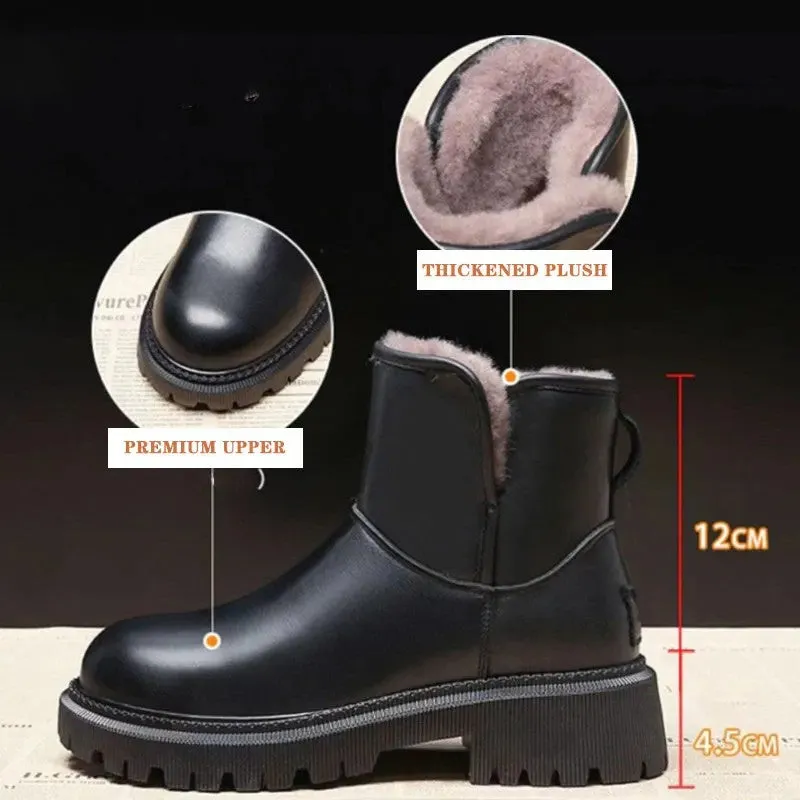 Dyavor Orthopedic Women Ankle Boots Arch Support Plush Warm Waterproof Wide Toe-box