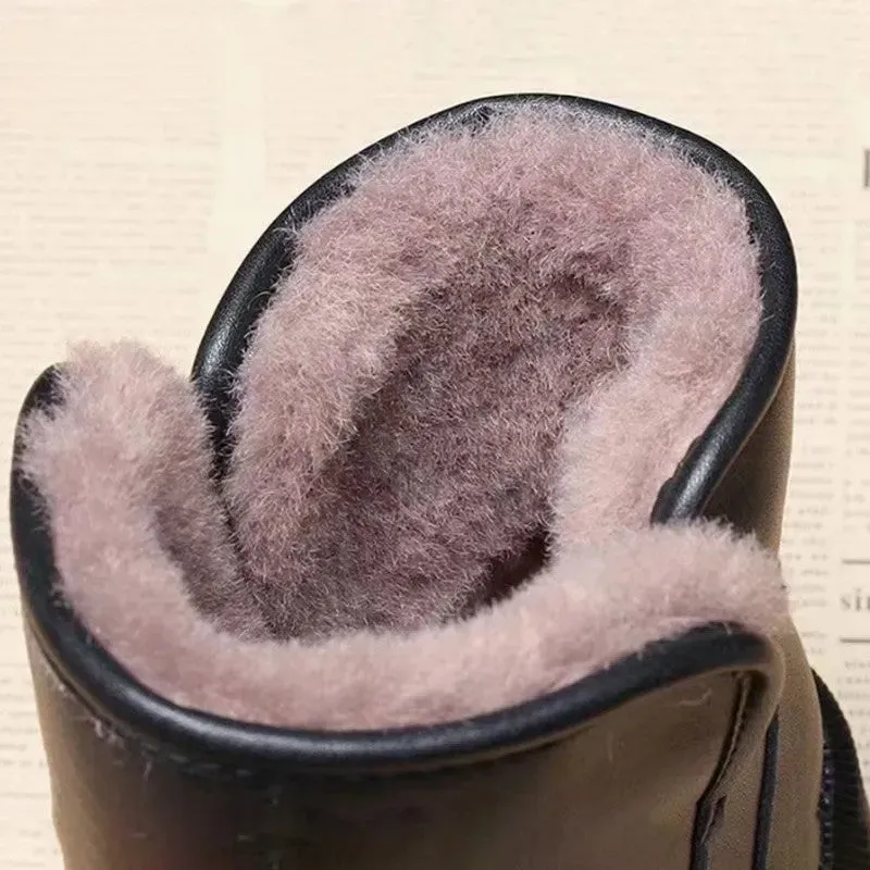 Dyavor Orthopedic Women Ankle Boots Arch Support Plush Warm Waterproof Wide Toe-box
