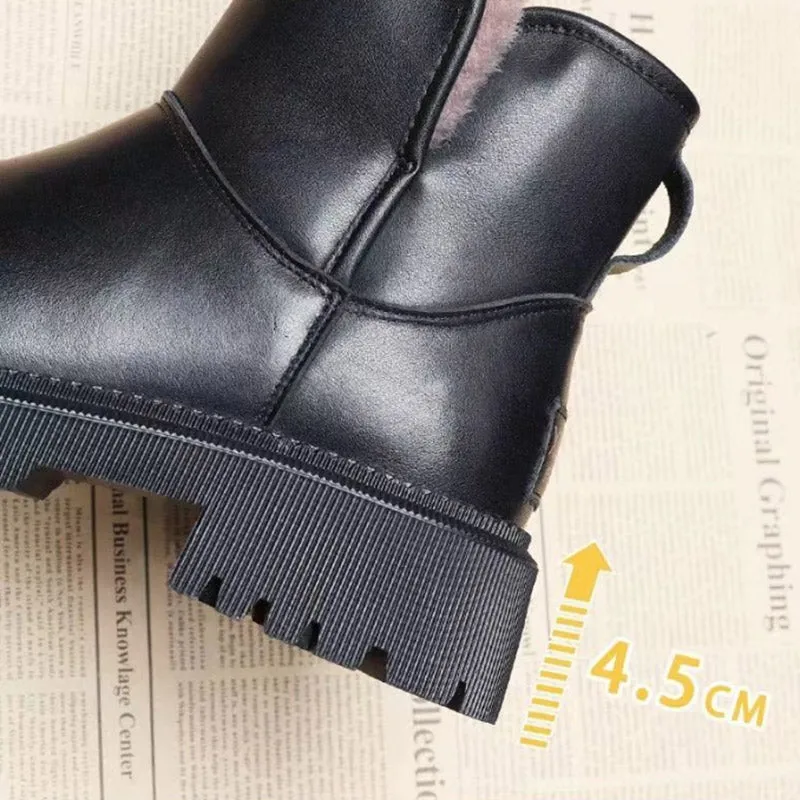 Dyavor Orthopedic Women Ankle Boots Arch Support Plush Warm Waterproof Wide Toe-box