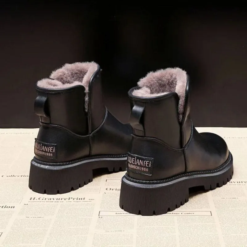 Dyavor Orthopedic Women Ankle Boots Arch Support Plush Warm Waterproof Wide Toe-box