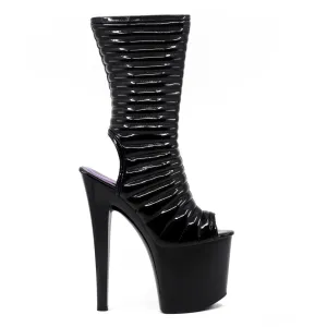 Ellie Shoes Melissa 8" Stiletto Open Heel Peeptoe Platform Boot