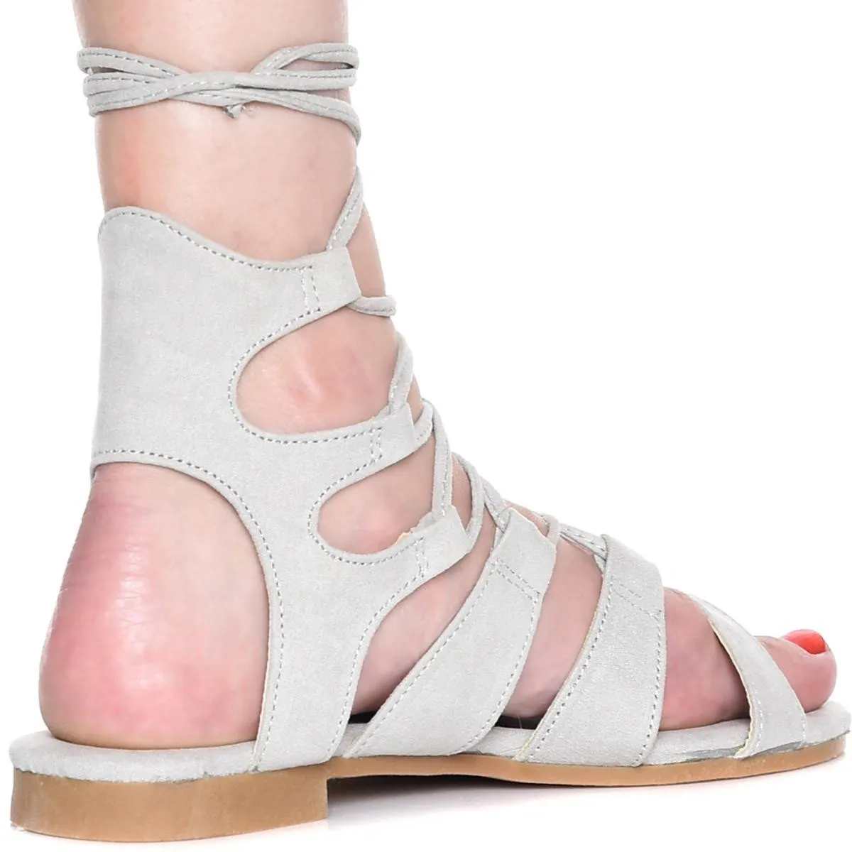 Emily-25 Lace-Up Sandal Grey