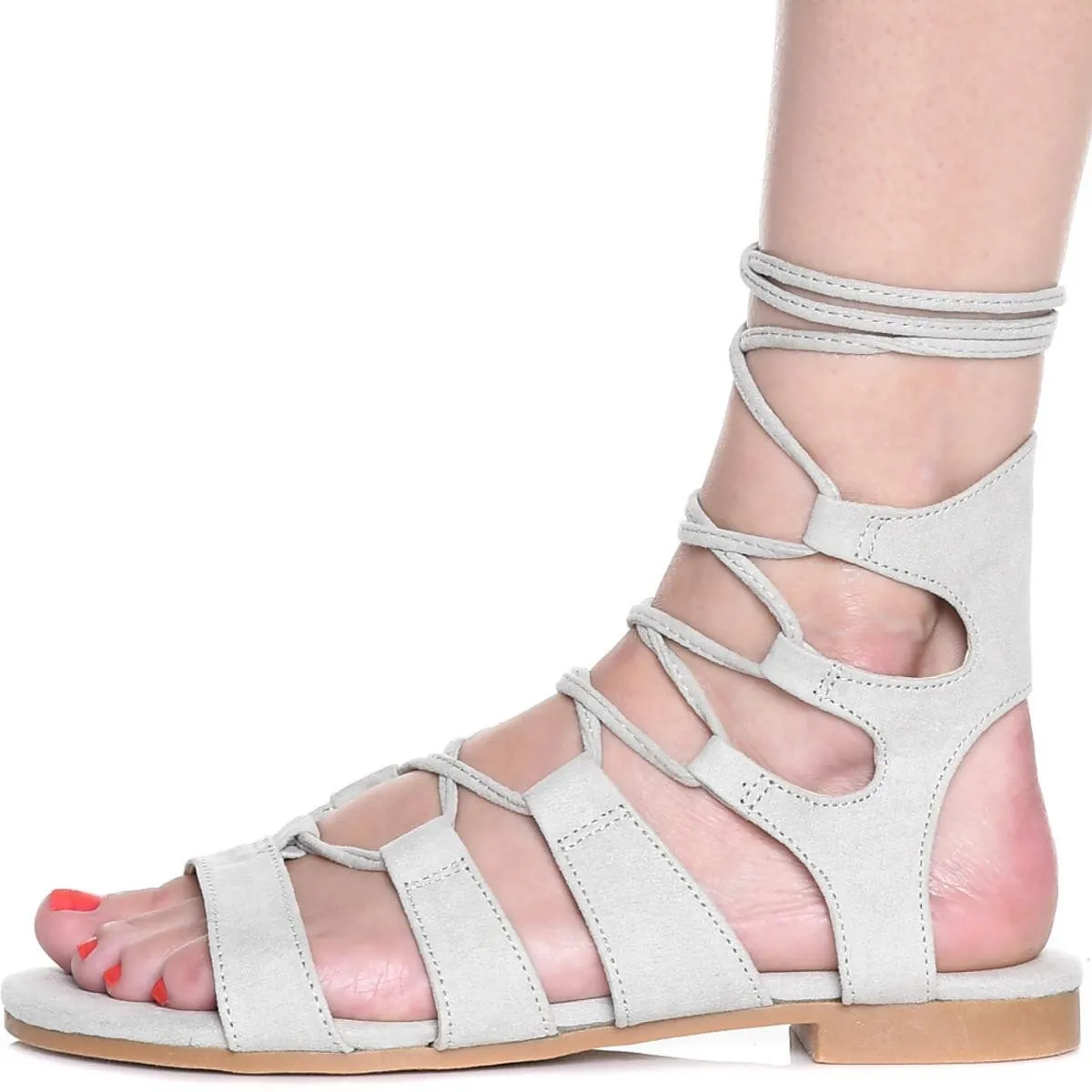 Emily-25 Lace-Up Sandal Grey